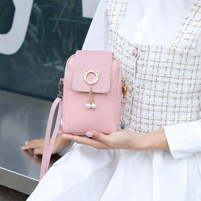 Woven Pearl Tassel Mobile Phone Bags For Women