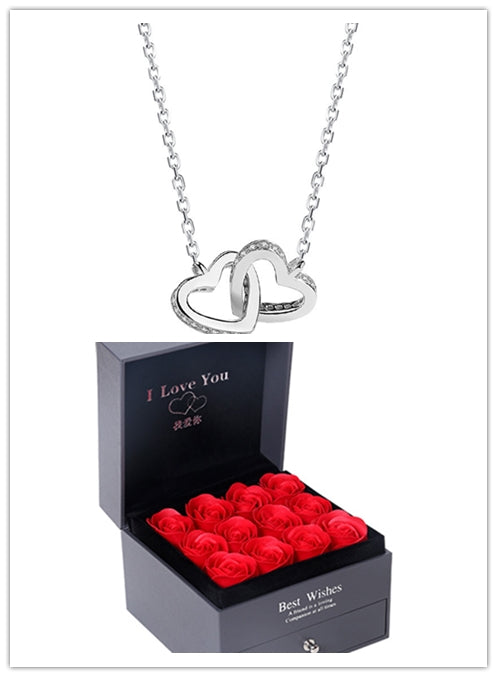 LovelyRose™ 9 Rose Foam Latex Gift Box with 'I Love You' Pendant