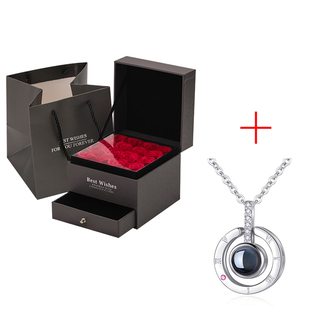 LovelyRose™ 9 Rose Foam Latex Gift Box with 'I Love You' Pendant