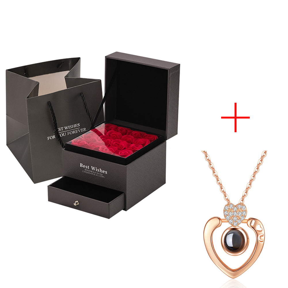 LovelyRose™ 9 Rose Foam Latex Gift Box with 'I Love You' Pendant