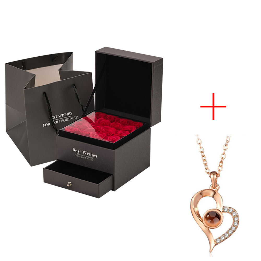 LovelyRose™ 9 Rose Foam Latex Gift Box with 'I Love You' Pendant