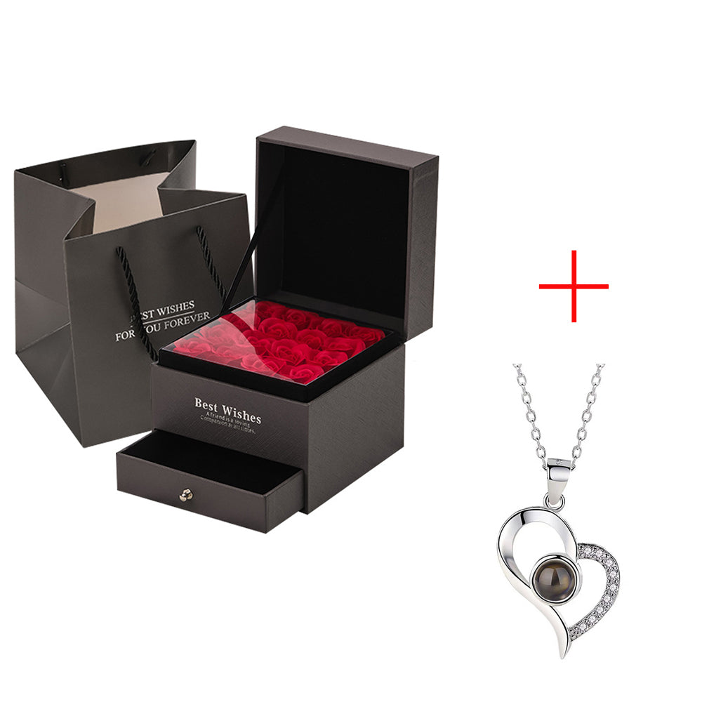 LovelyRose™ 9 Rose Foam Latex Gift Box with 'I Love You' Pendant