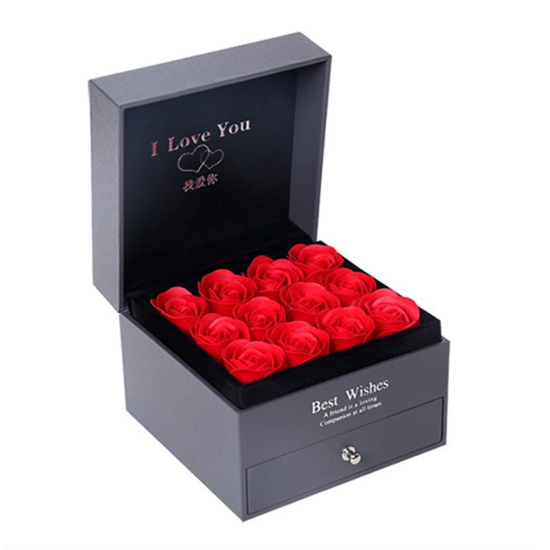 LovelyRose™ 9 Rose Foam Latex Gift Box with 'I Love You' Pendant