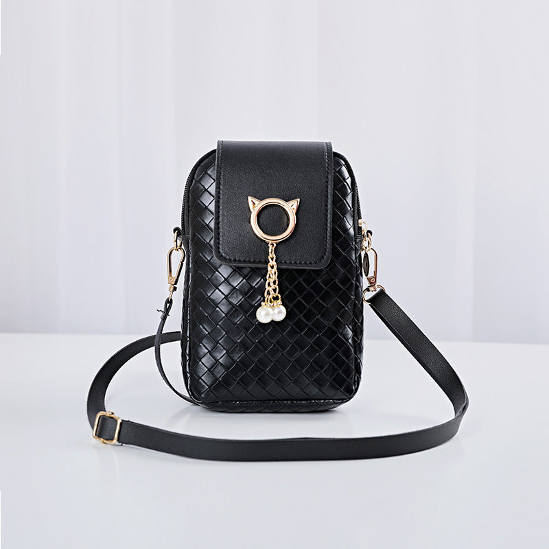 Woven Pearl Tassel Mobile Phone Bags For Women