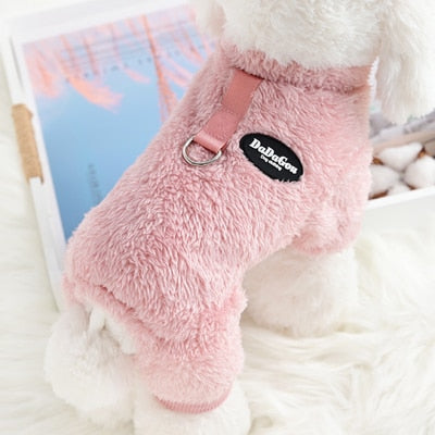 CozyPaws Fleece Pet Jumpsuit with Leash Attachment