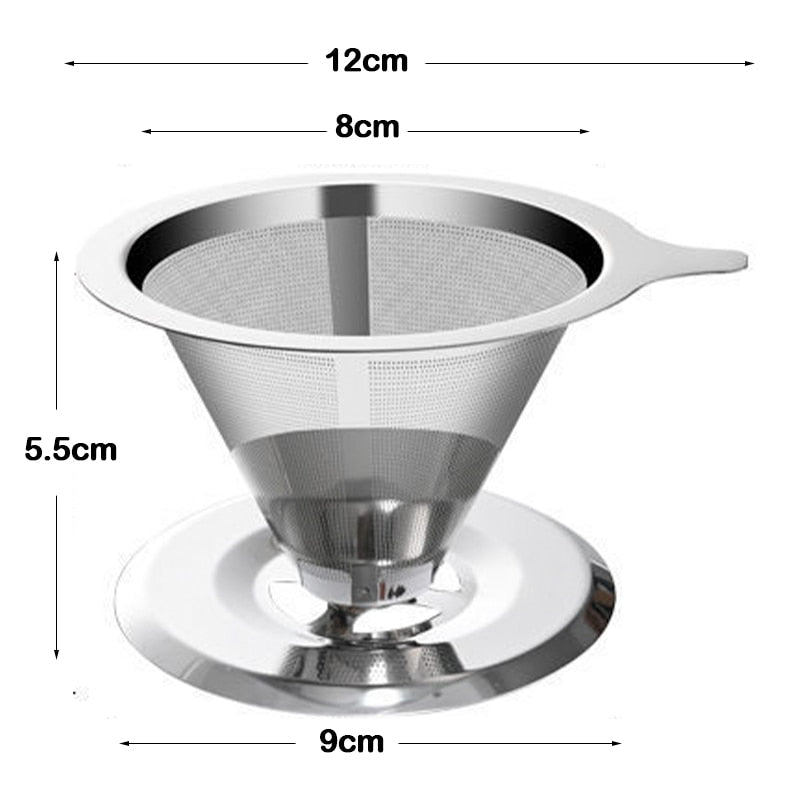 Double Layer Stainless Steel Coffee Filter & Holder
