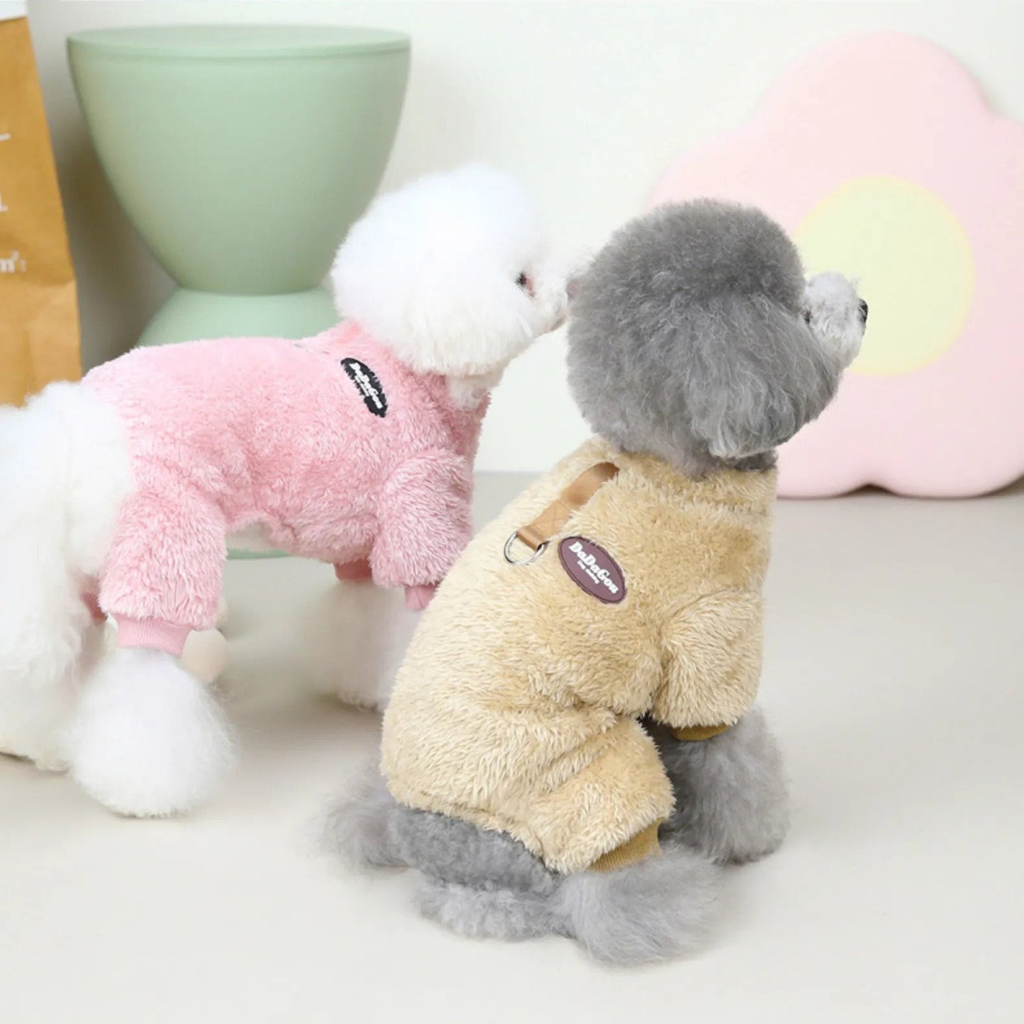 CozyPaws Fleece Pet Jumpsuit with Leash Attachment