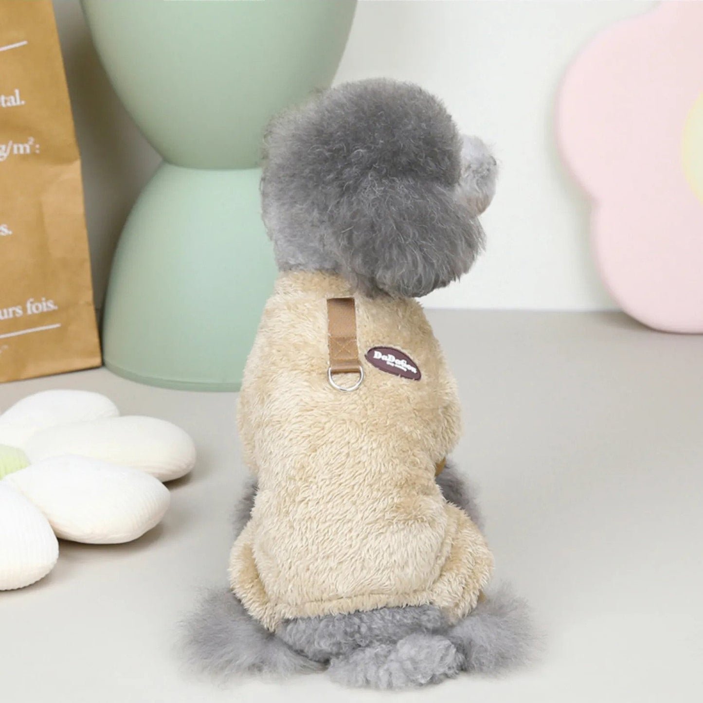 CozyPaws Fleece Pet Jumpsuit with Leash Attachment