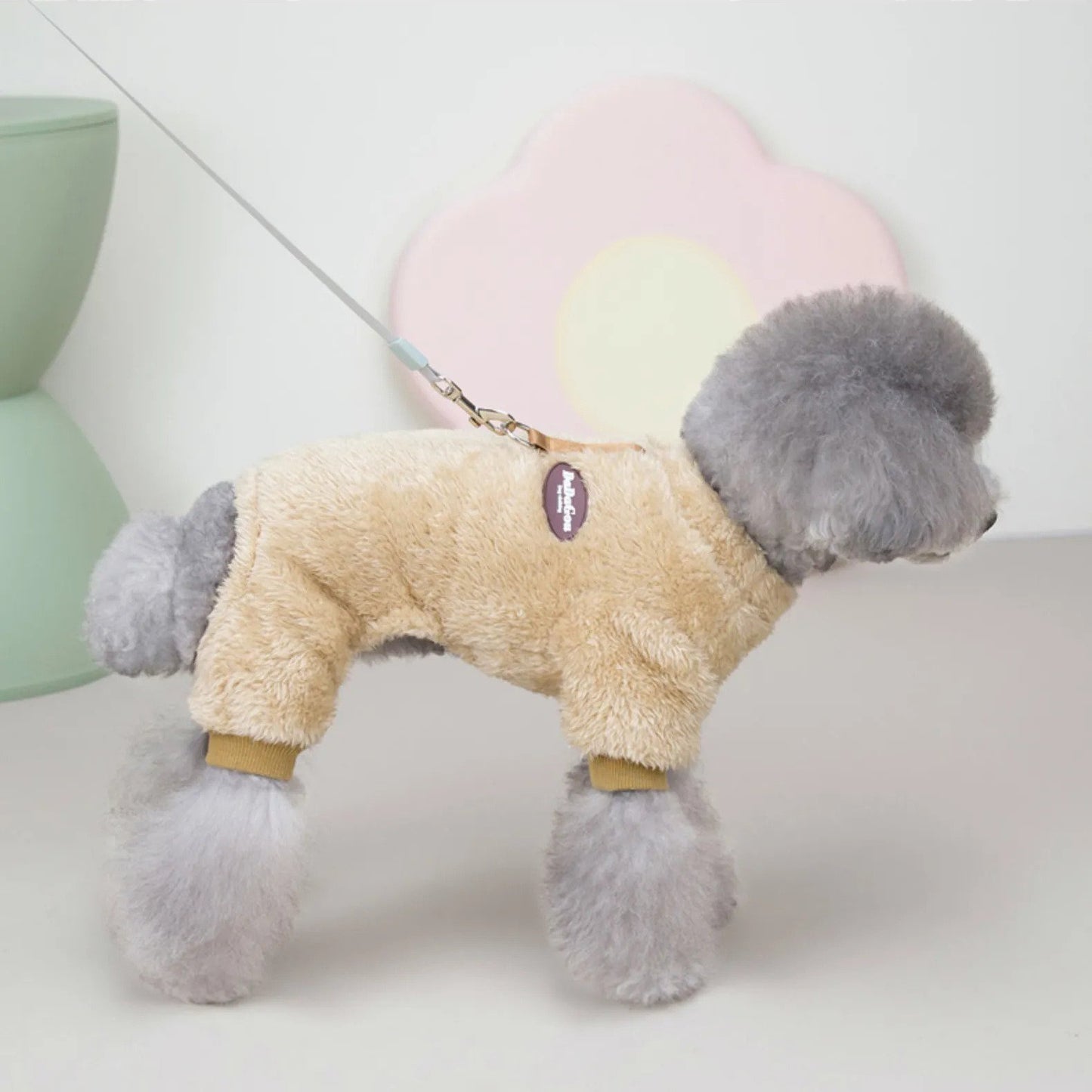 CozyPaws Fleece Pet Jumpsuit with Leash Attachment