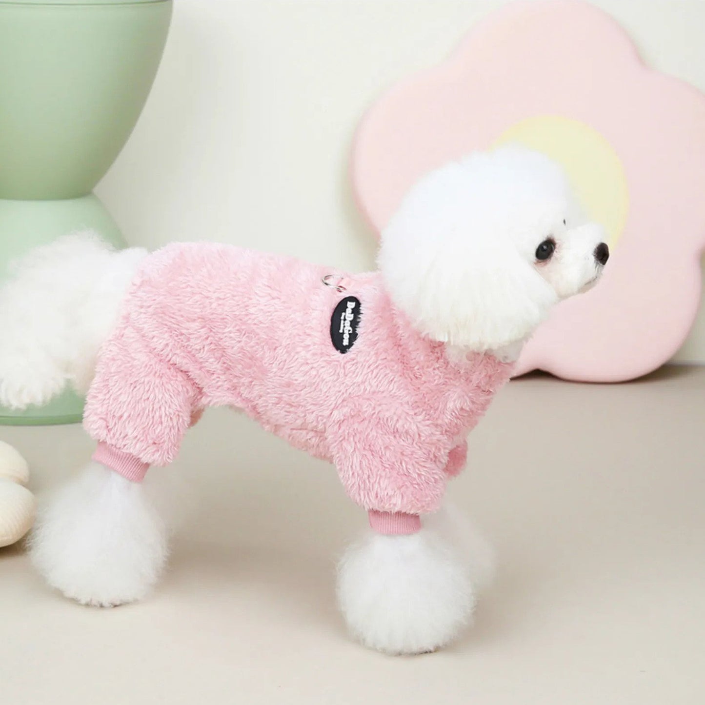 CozyPaws Fleece Pet Jumpsuit with Leash Attachment