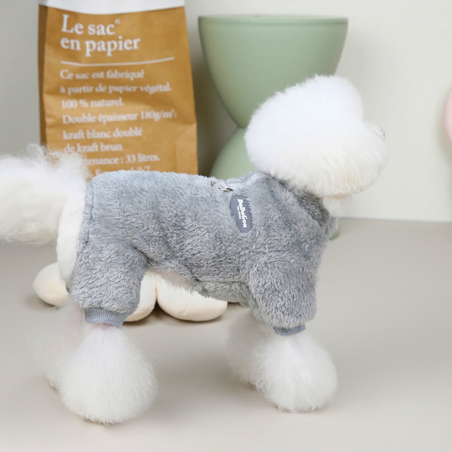 CozyPaws Fleece Pet Jumpsuit with Leash Attachment
