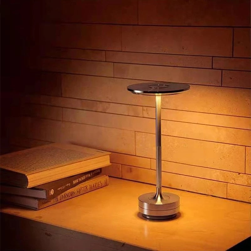 Metallic Cordless Rechargeable Waterproof Table Lamp