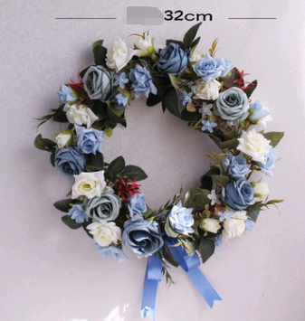 Simulated Rose Wreath Enamel Wall | Door Decoration