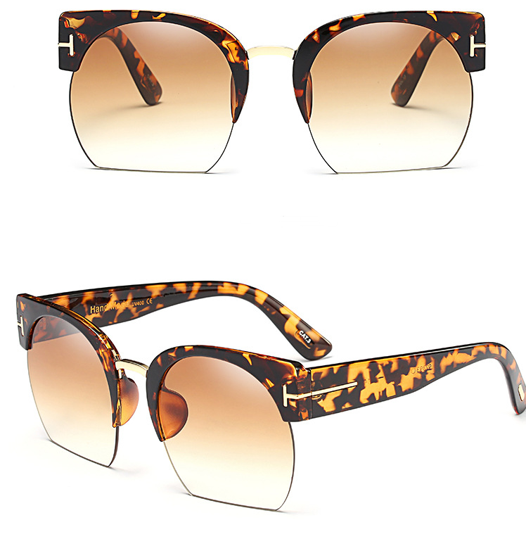 Semi-Rimless Vintage Fashion Sunglasses