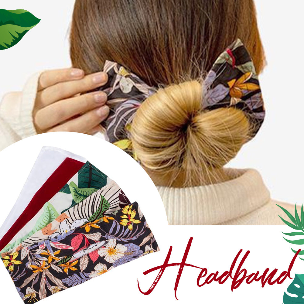 Printed Headband, Hair Coiler, French Vintage Bow