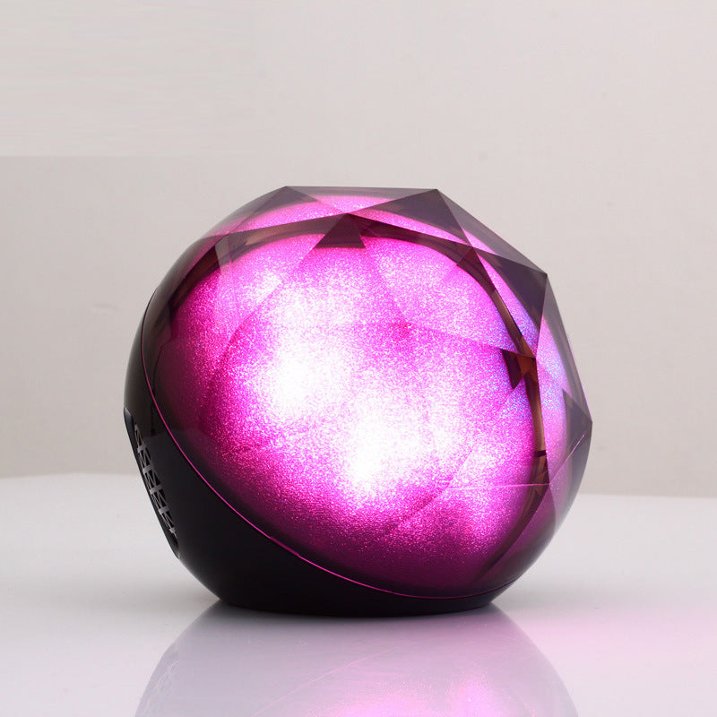 Ball Shaped Bluetooth 5.0 Speaker With Crystal Luminous Colorful LED Night Light