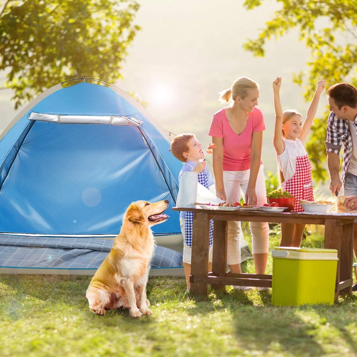 4-5 Persons Automatic Camping Tent UPF 50 Anti UV Beach Tent Sun Shade Canopy Outdoor Travel Fishing