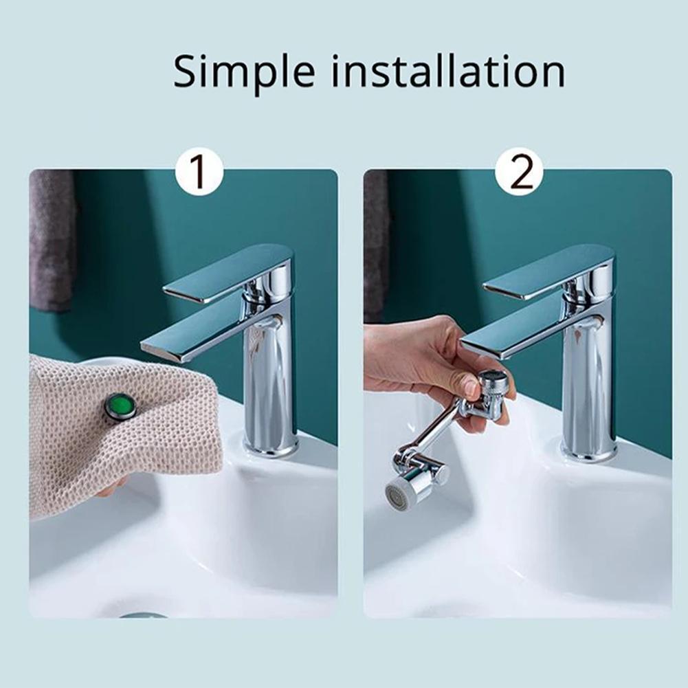 Universal 1080° Swivel Aerator Multifunction Faucet Extender - Splash Resistant Shower