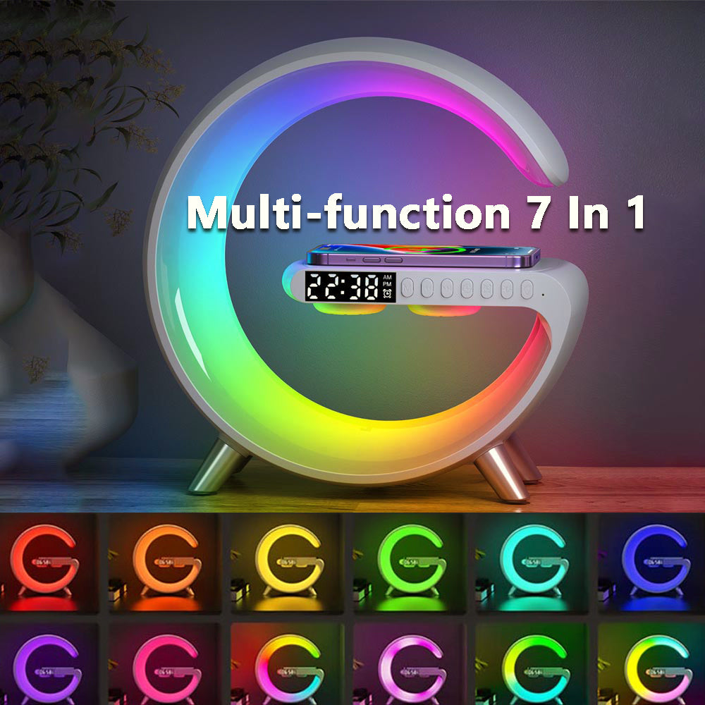NIXOO™ Intelligent Atmosphere Lamp With Bluetooth Speaker | Wireless Charger | Clock | Alarm