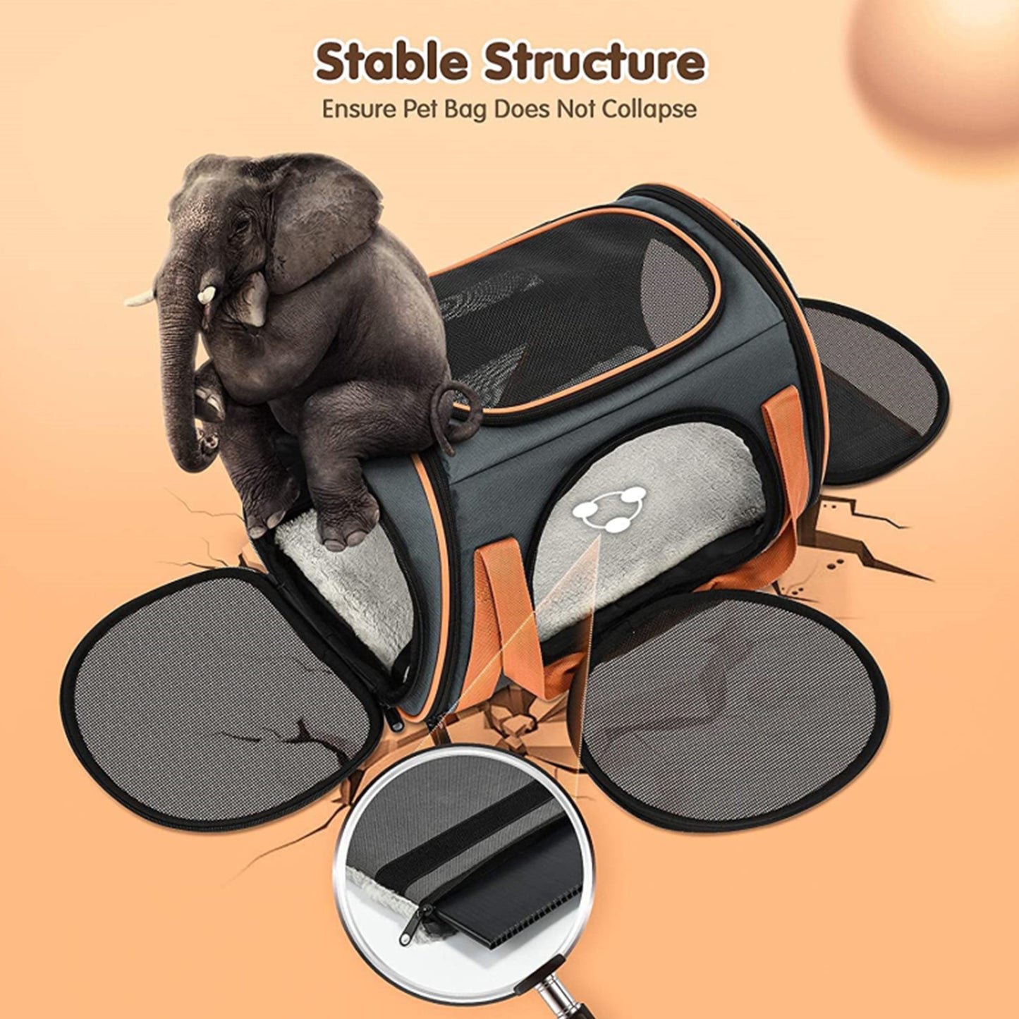 Cat Dog Carrier Dog With Big Space - TSA Airline Approved With Ventilation 5 Mesh Windows 4 Open Doors