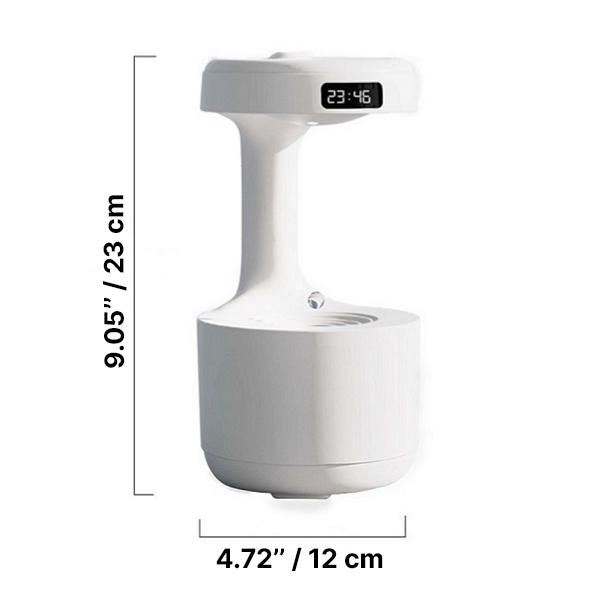 Anti-Gravity Humidifier Levitating Water Drops With Clock