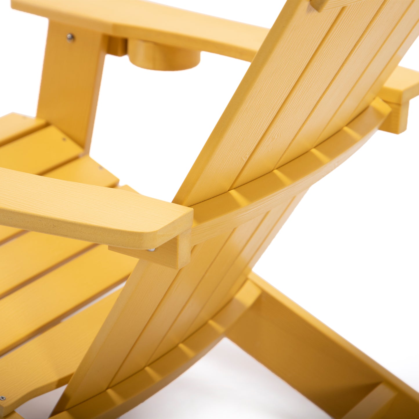 TALE Adirondack Chair Backyard Outdoor Furniture Painted Seating With Cup Holder All-Weather And Fade-Resistant Plastic Wood - Brown Color
