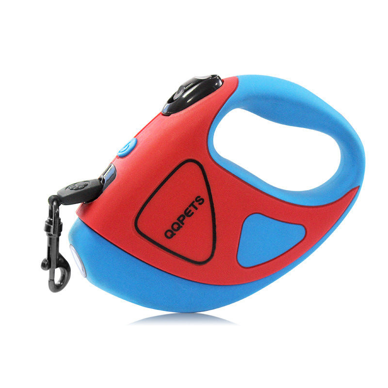 Automatic Retractable Fiber Dog Leash With Safety LED Lighting