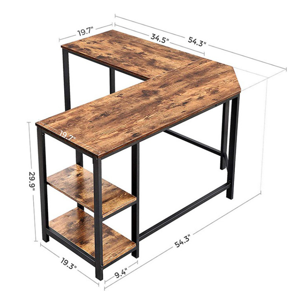 L-Shaped Corner Computer Office Table PC Laptop Workstation Home Table