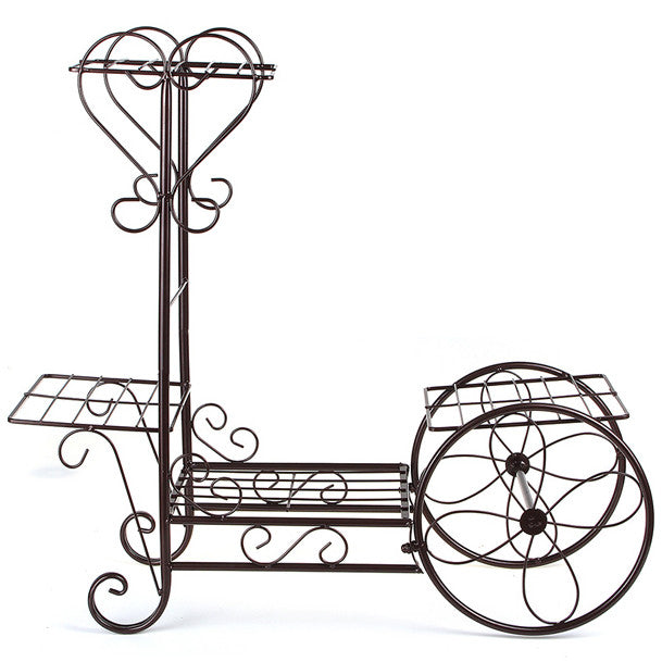 Flower Pot Plant Stand - Classical Design Iron Design Bookshelf - For Office Home Garden
