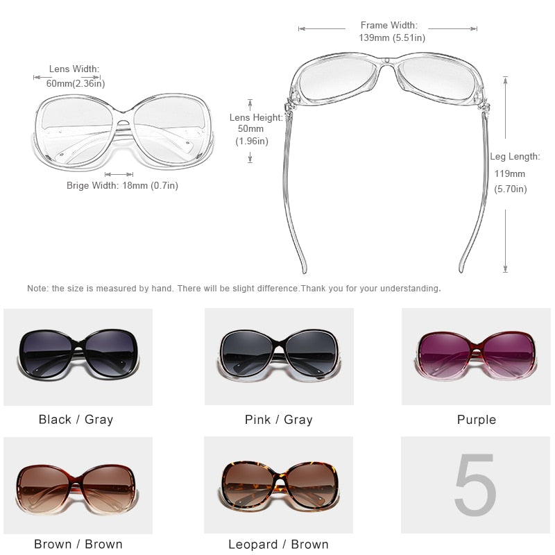KINGSEVEN Retro Big Frame Luxury HD Polarized Sunglasses For Women
