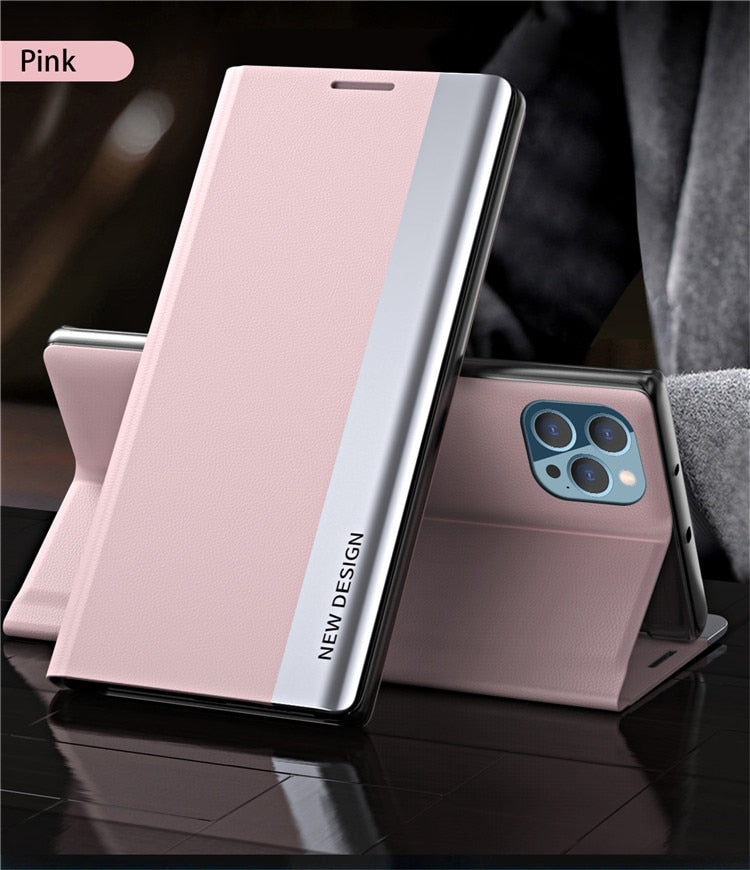FlipShield Magnetic Flip Hard Case For iPhone 14/15/16