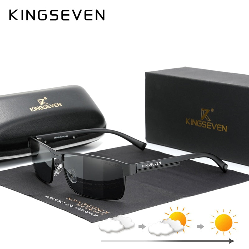 KINGSEVEN Fashion Photochromic Chameleon Polarized Sunglasses For Men & Women