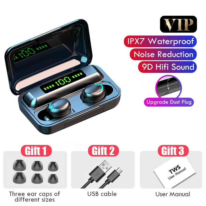 TWS Bluetooth 5.0 Waterproof Earbuds With 2200mAh Charging Box