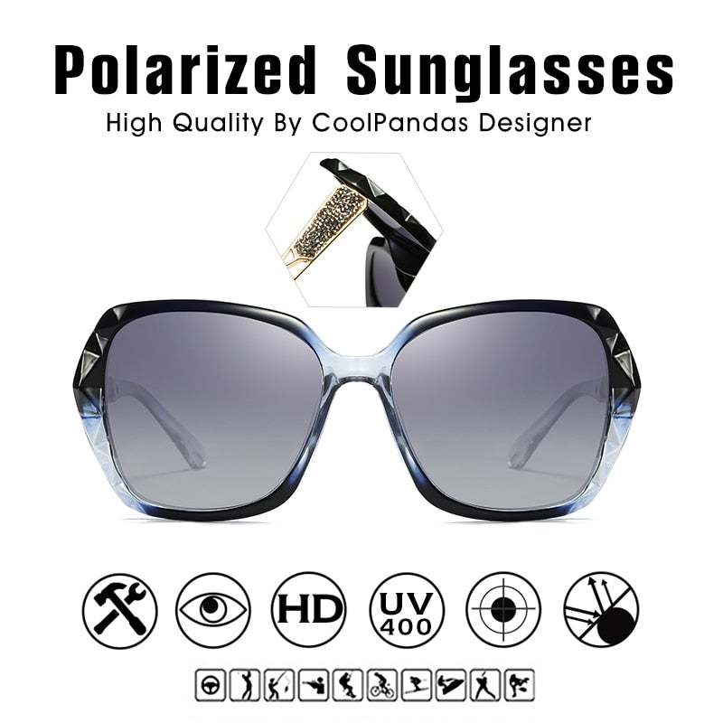 CoolPandas Brand Luxury Design Oversized Fashion Polarized Sunglasses For Women