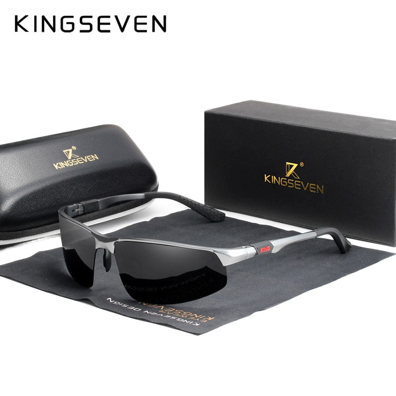 KINGSEVEN Driving Series Aluminum Polarized Blue Mirror Lens Sunglasses For Men & Women