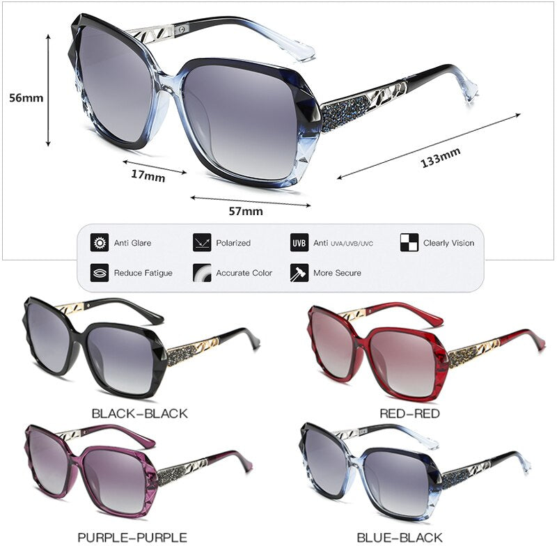 CoolPandas Brand Luxury Design Oversized Fashion Polarized Sunglasses For Women