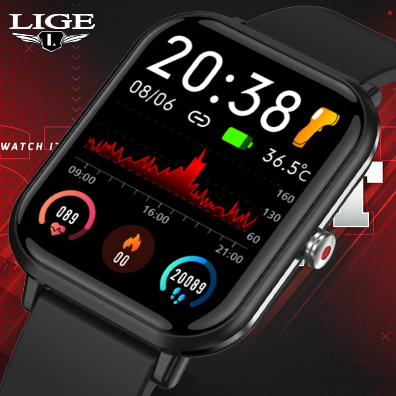LIGE Q9 Pro Sport Smart Watch With Heart Rate | Blood Pressure Monitoring - IP68 Waterproof