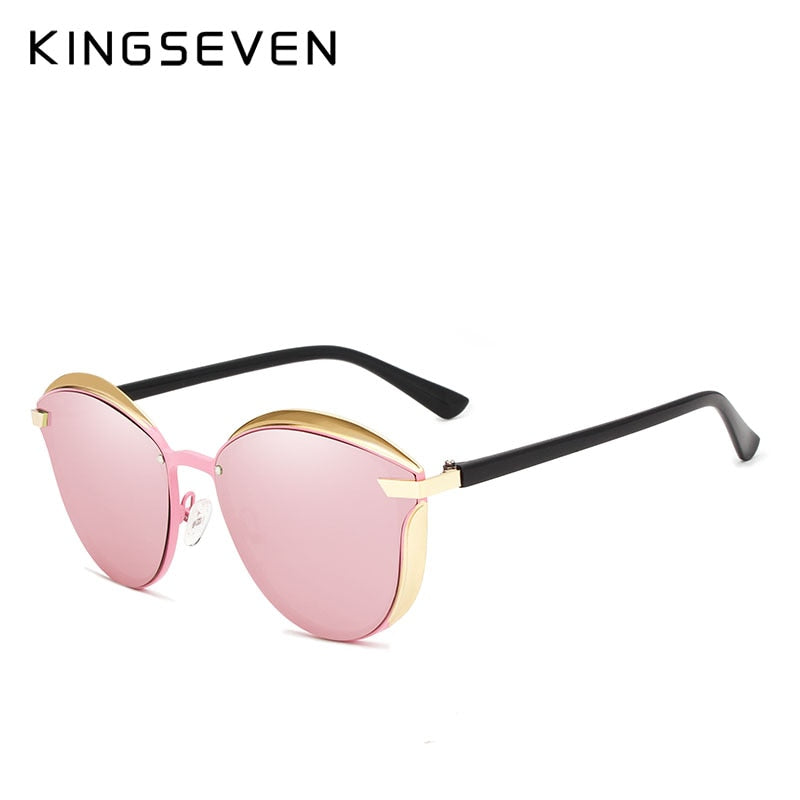 KINGSEVEN Vintage Cat Eye Style Fashion Polarized Sunglasses For Women - UV400 Protection