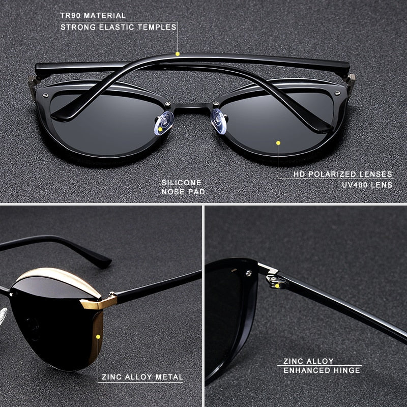 KINGSEVEN Luxury Design Elegant Polarized Sunglasses For Ladies - UV400 Protection | Cat Eye Style