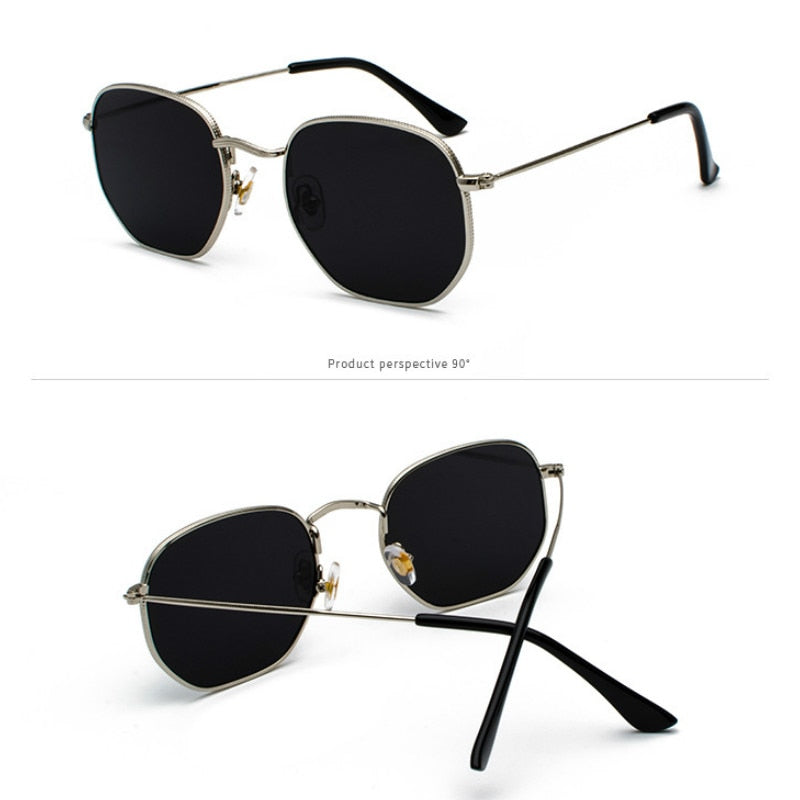 Hexagon Metal Frame Sunglasses For Women