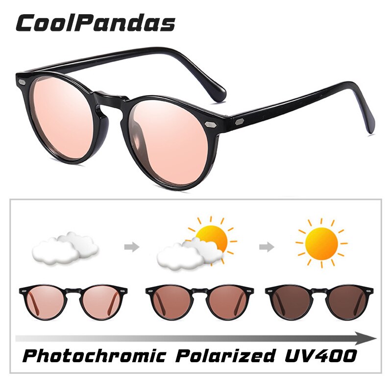 Vintage Candy Tinted Photochromic Polarized Sunglasses For Women