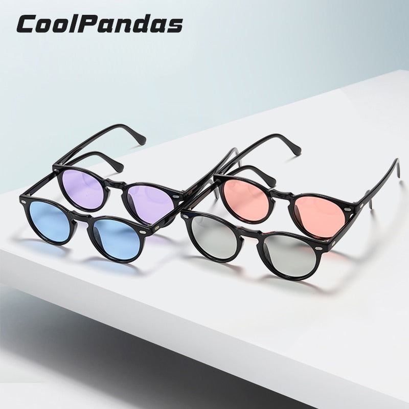 Vintage Candy Tinted Photochromic Polarized Sunglasses For Women