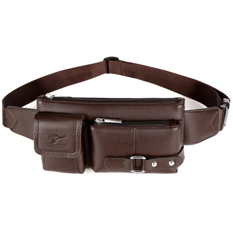 Luxury Leather Waist|Chest Bag for Men