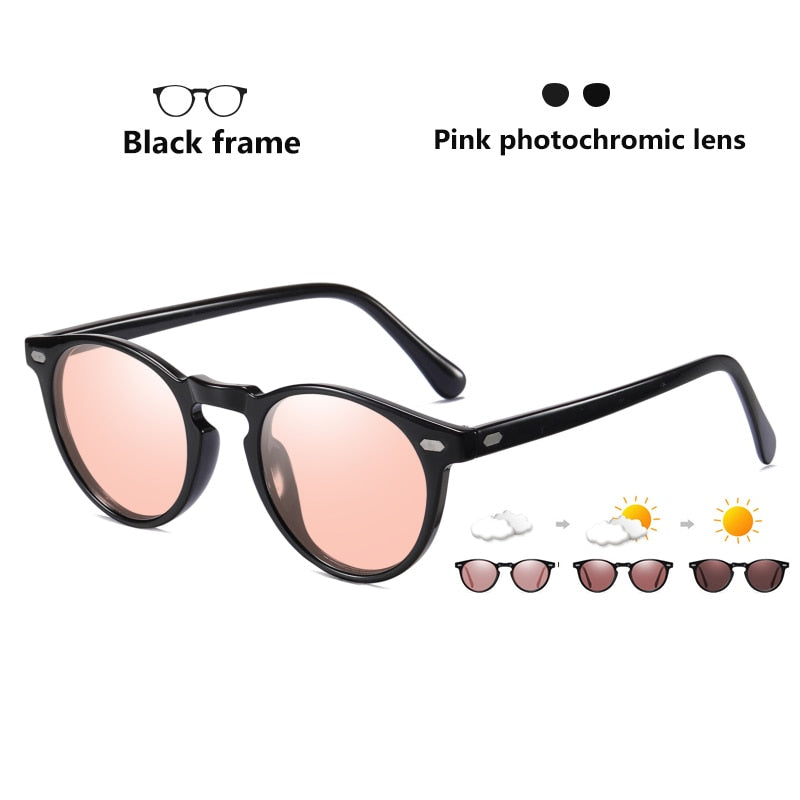 Vintage Candy Tinted Photochromic Polarized Sunglasses For Women