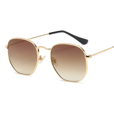 Hexagon Metal Frame Sunglasses For Women