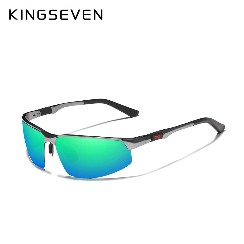 KINGSEVEN Driving Series Aluminum Polarized Blue Mirror Lens Sunglasses For Men & Women