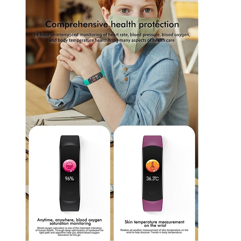 UGUMO Children's Smart Watch Fitness Bracelet With Body Temperature | Heart Rate | Blood Pressure Monitoring