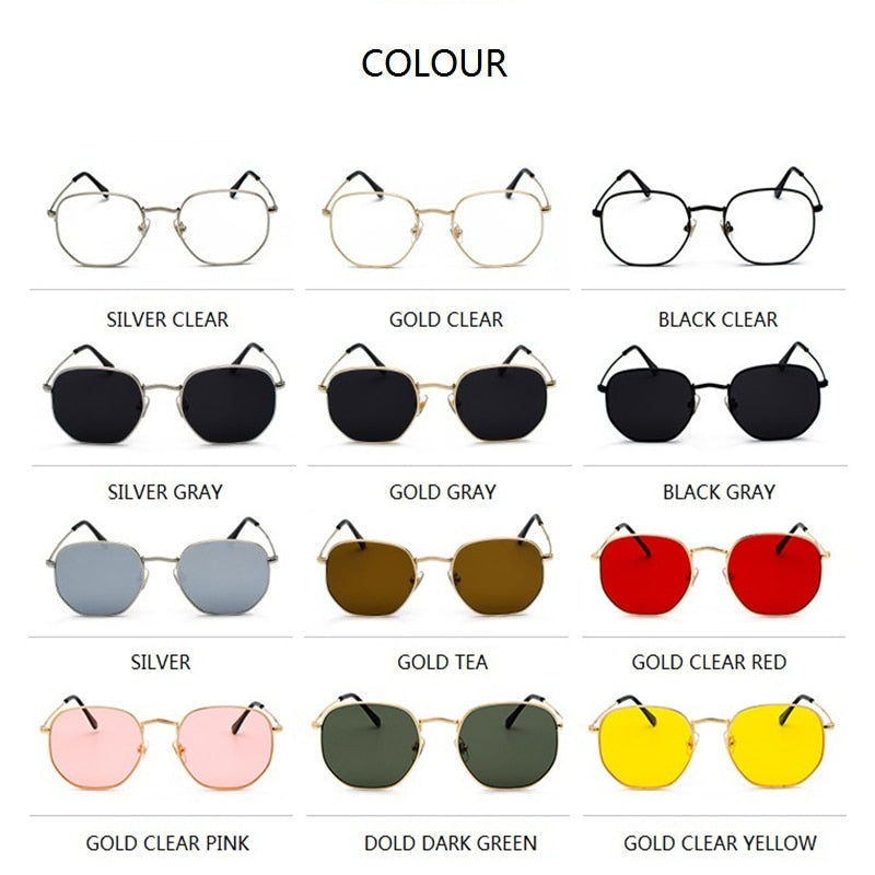 Hexagon Metal Frame Sunglasses For Women