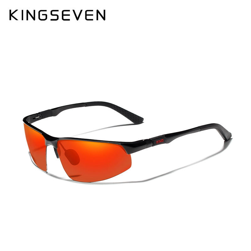 KINGSEVEN Driving Series Aluminum Polarized Blue Mirror Lens Sunglasses For Men & Women