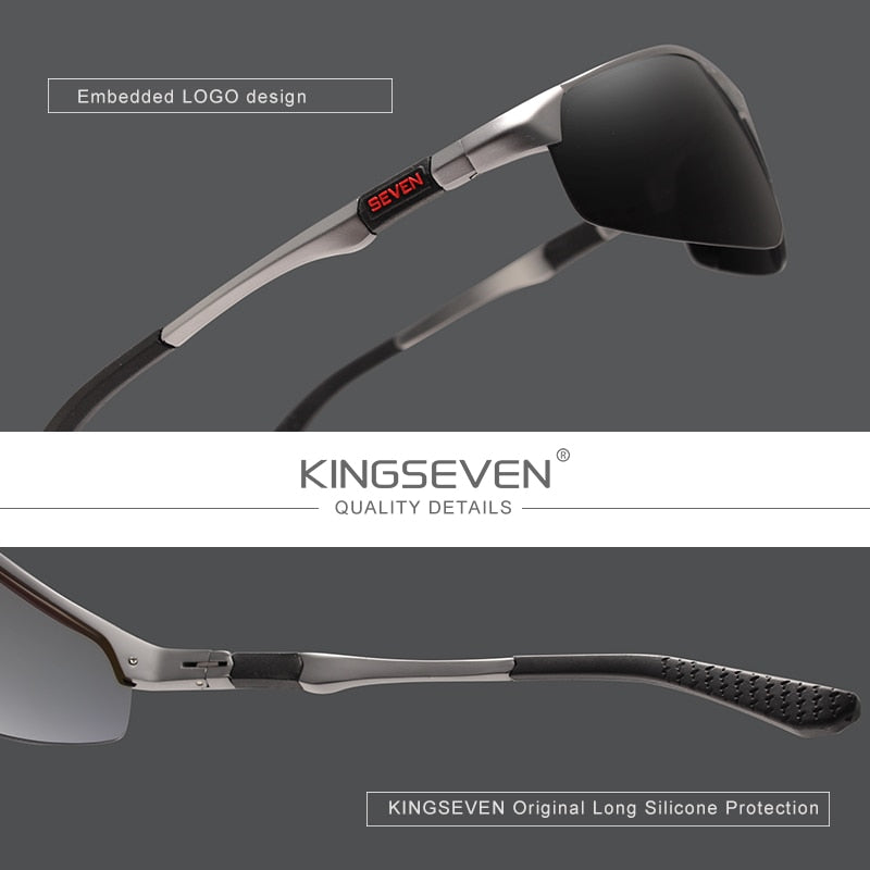 KINGSEVEN Driving Series Aluminum Polarized Blue Mirror Lens Sunglasses For Men & Women